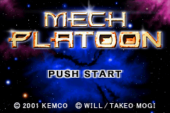 Mech Platoon title screen for GameBoy Advance
